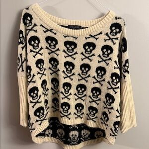 Love Culture Black and Cream Skull Sweater